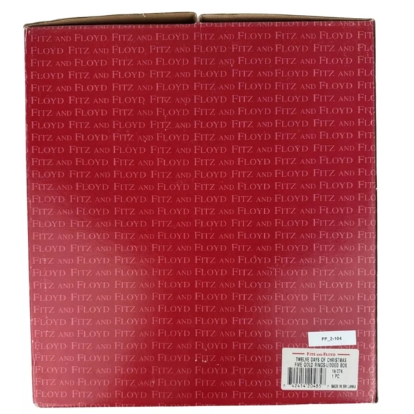 Fitz & Floyd 12 Days of Christmas Five Golden Rings Lidded Box - Picture 10 of 11